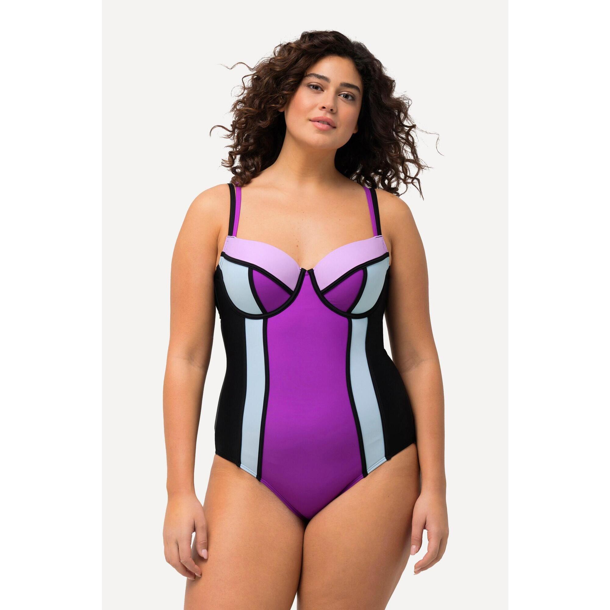 Ulla Popken - Femme Maillot De Bain À Bonnets Souples Et Armatures. Bretelles - Maillot De Bain 1 Pièce - Noir - 54 - Decathlon