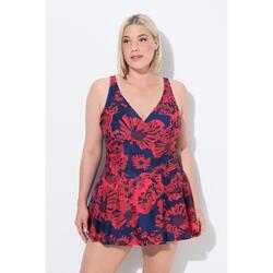 Femme Robe de bain avec short. Motif à fleurs. Bonnets souples. Matière recyclée