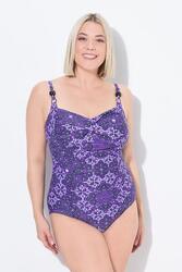 Femme Maillot de bain à bonnets souples. Effet drapé et perles