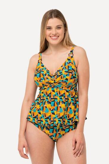 Damen Tankini abstrakter Druck Softcups recycelt
