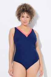 Femme Maillot de bain sans bonnets souples. Décolleté V et matière texturée