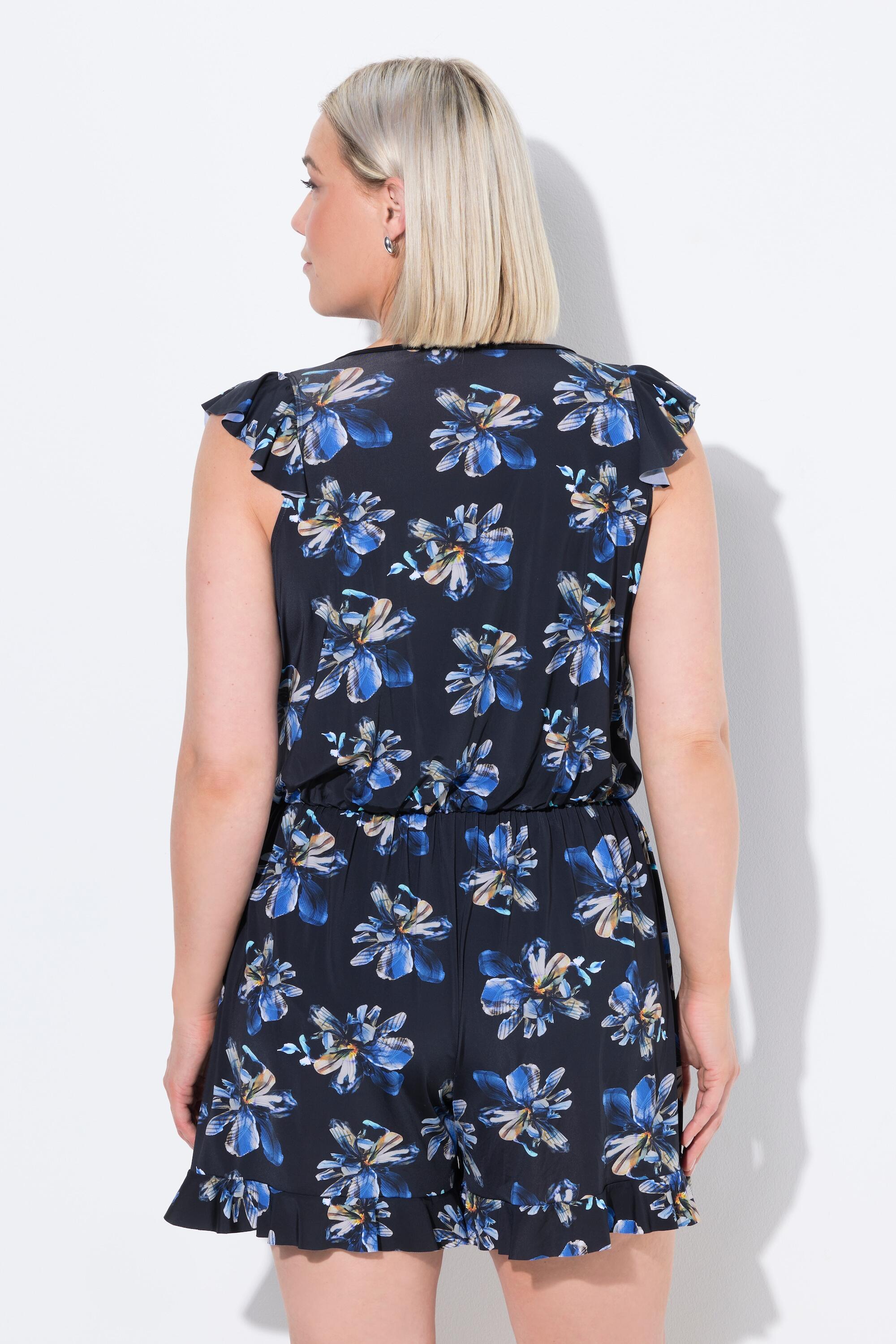 Femme Robe de bain avec short. Motif à fleurs. Bonnets souples. Matière recyclée 2/7