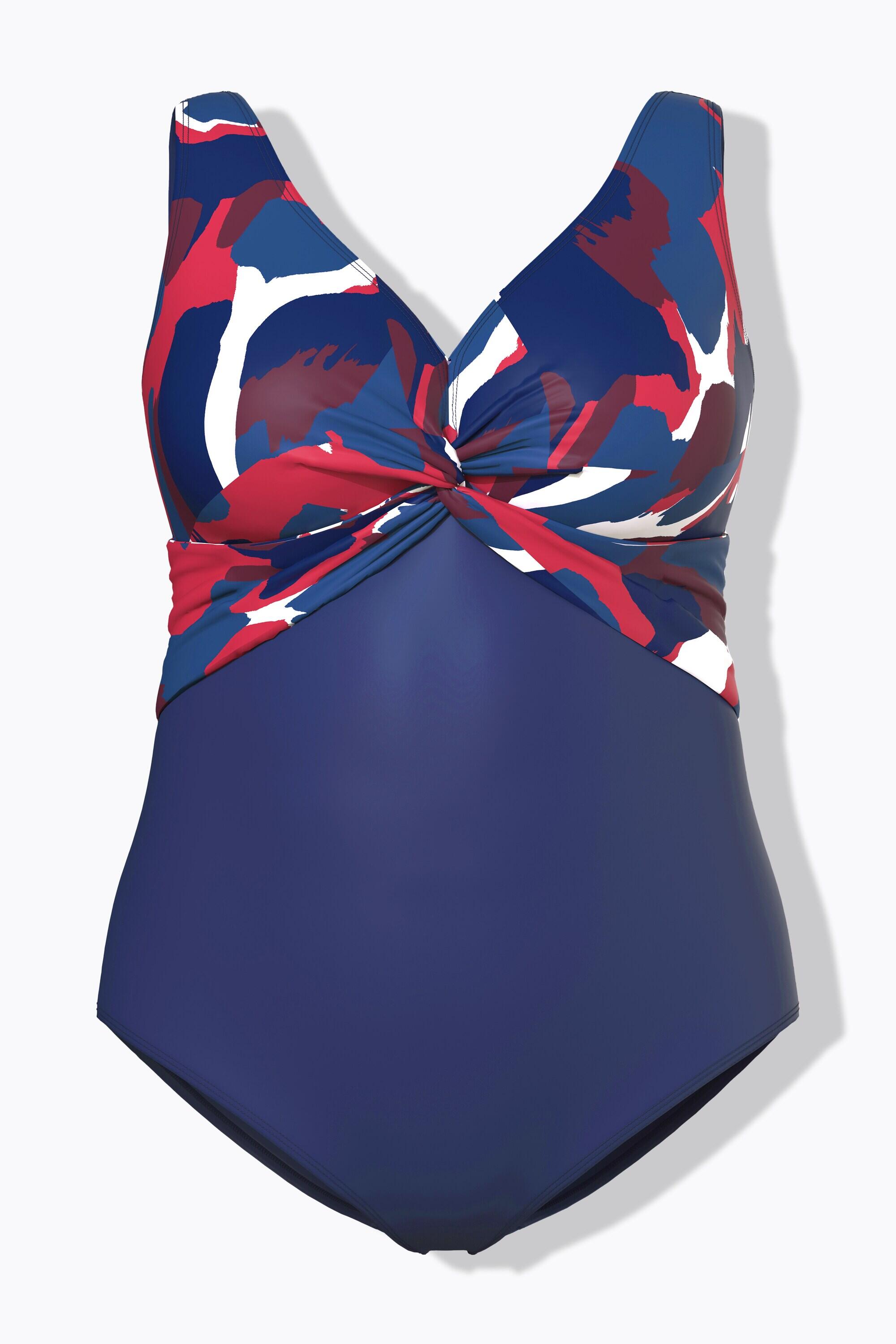 Dames Badpak sierknoop zachte cups buste met print 13/13