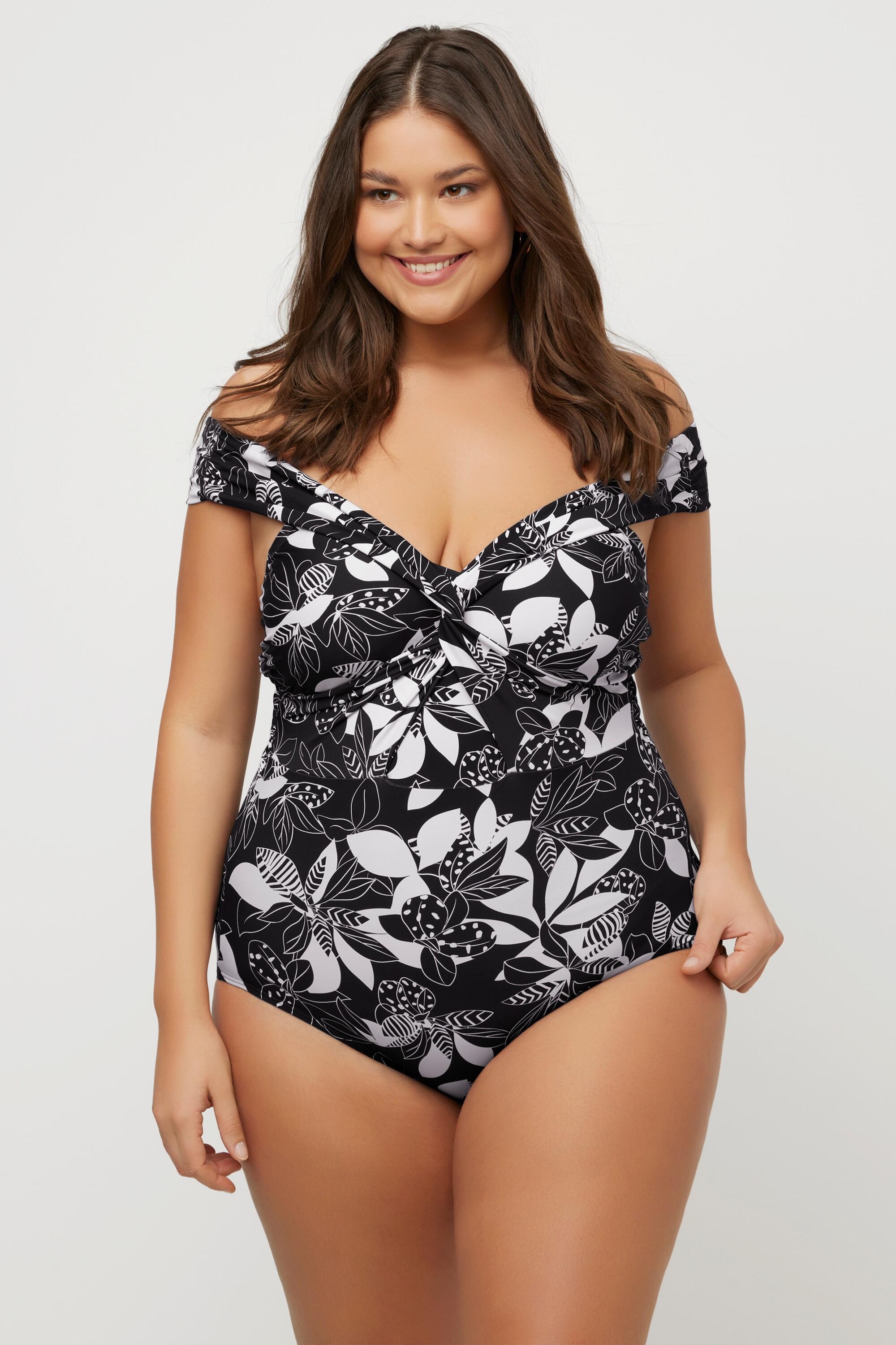 Dames badpak bloemen softcups cut-out gerecycleerd 4/6