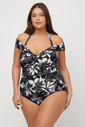 Femme Maillot de bain avec bonnets souples. Imprimé à fleurs