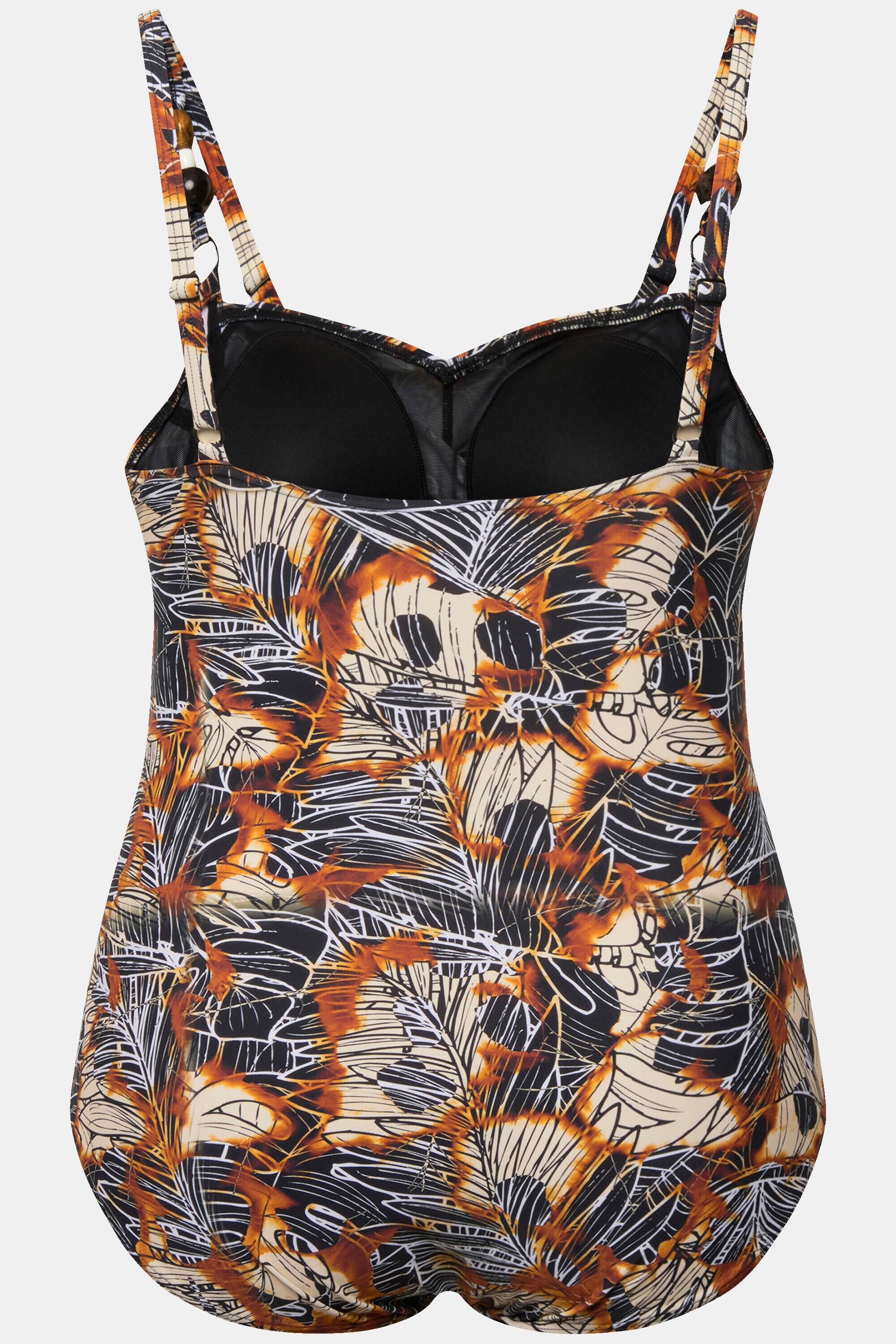 Damen Badeanzug drapiert Softcups Perlen recycelt 11/11