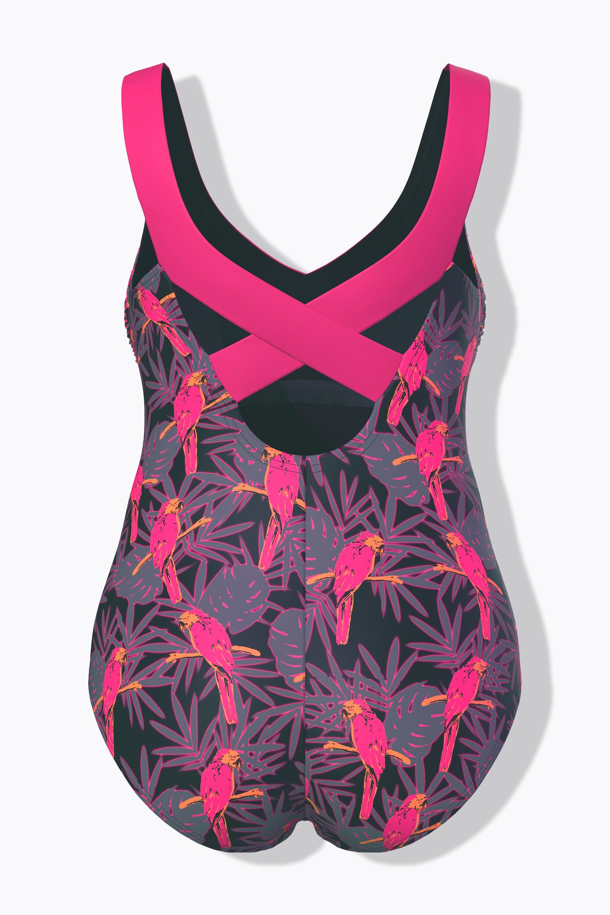 Damen Badeanzug Papageien Softcups recycelt 13/13