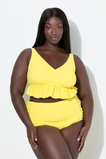 Damen Bikini Struktur Rüsche Softschalen Träger verstellbar