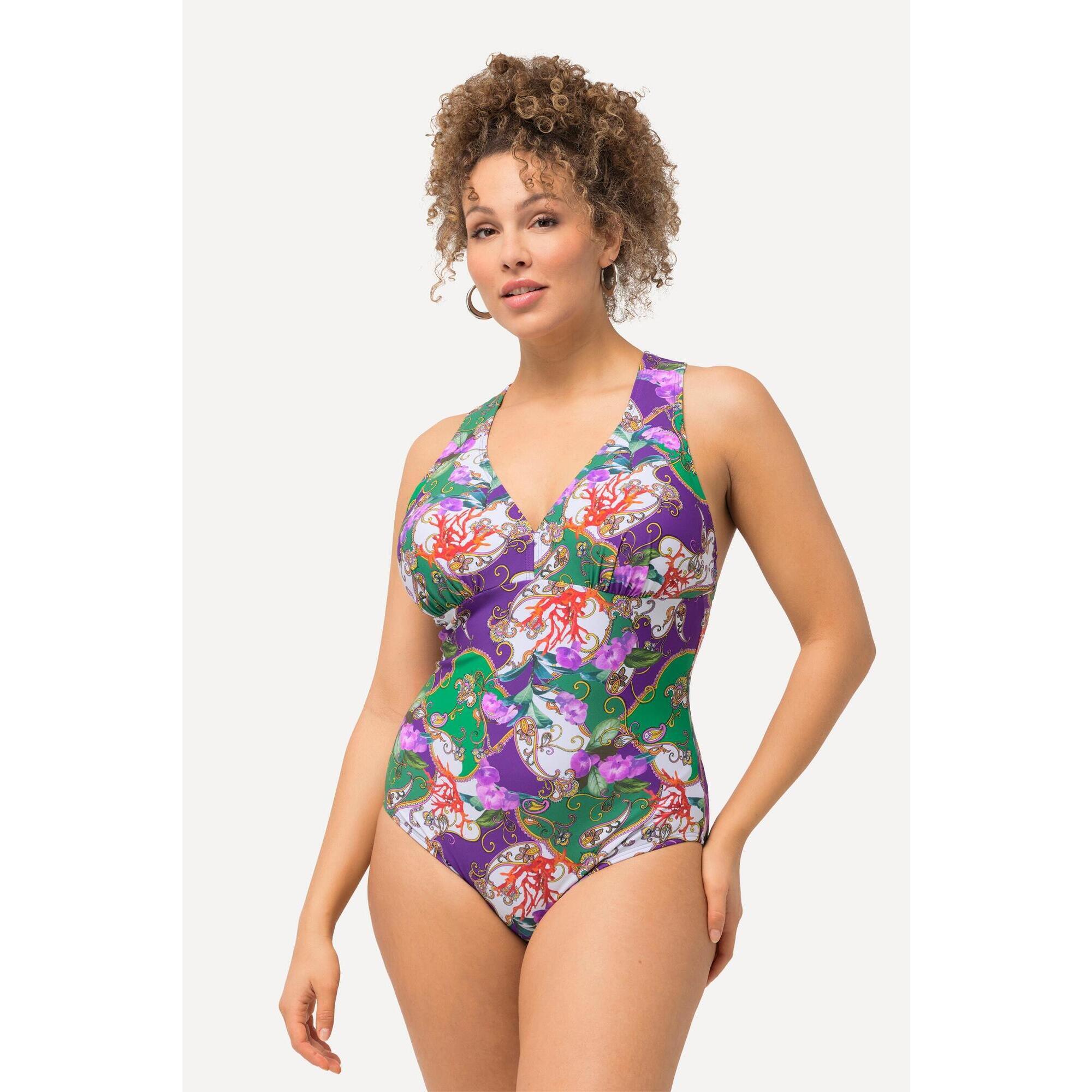 Ulla Popken - Femme Maillot De Bain À Bonnets Souples. Bretelles Macramé - Maillot De Bain 1 Pièce - Blanc - 52 2xl - Decathlon