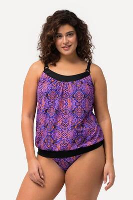 Damen Tankini Schlangendruck Softcups Träger verstellbar