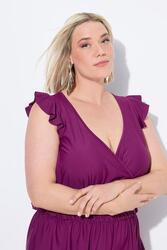 Femme Robe de bain avec short. Bonnets souples et volants sur