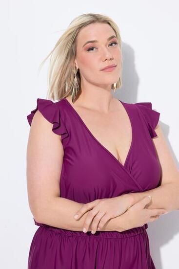 Damen Badekleid Shorts Softcups Flügelärmel recycelt