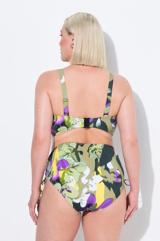 Damskie Bikini kwiaty regulowane ramiączka marszczenie wysoki stan