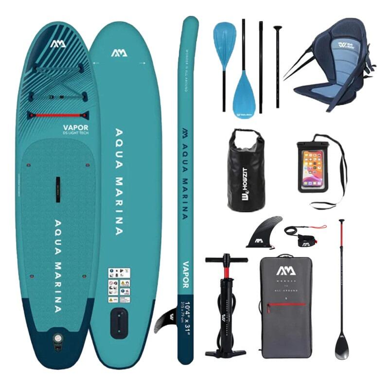 AQUA MARINA PACK COMPLETO DE KAYAK INFLABLE CON REMO AQUA MARINA VAPOR 10.4 PARA HASTA 2 PER