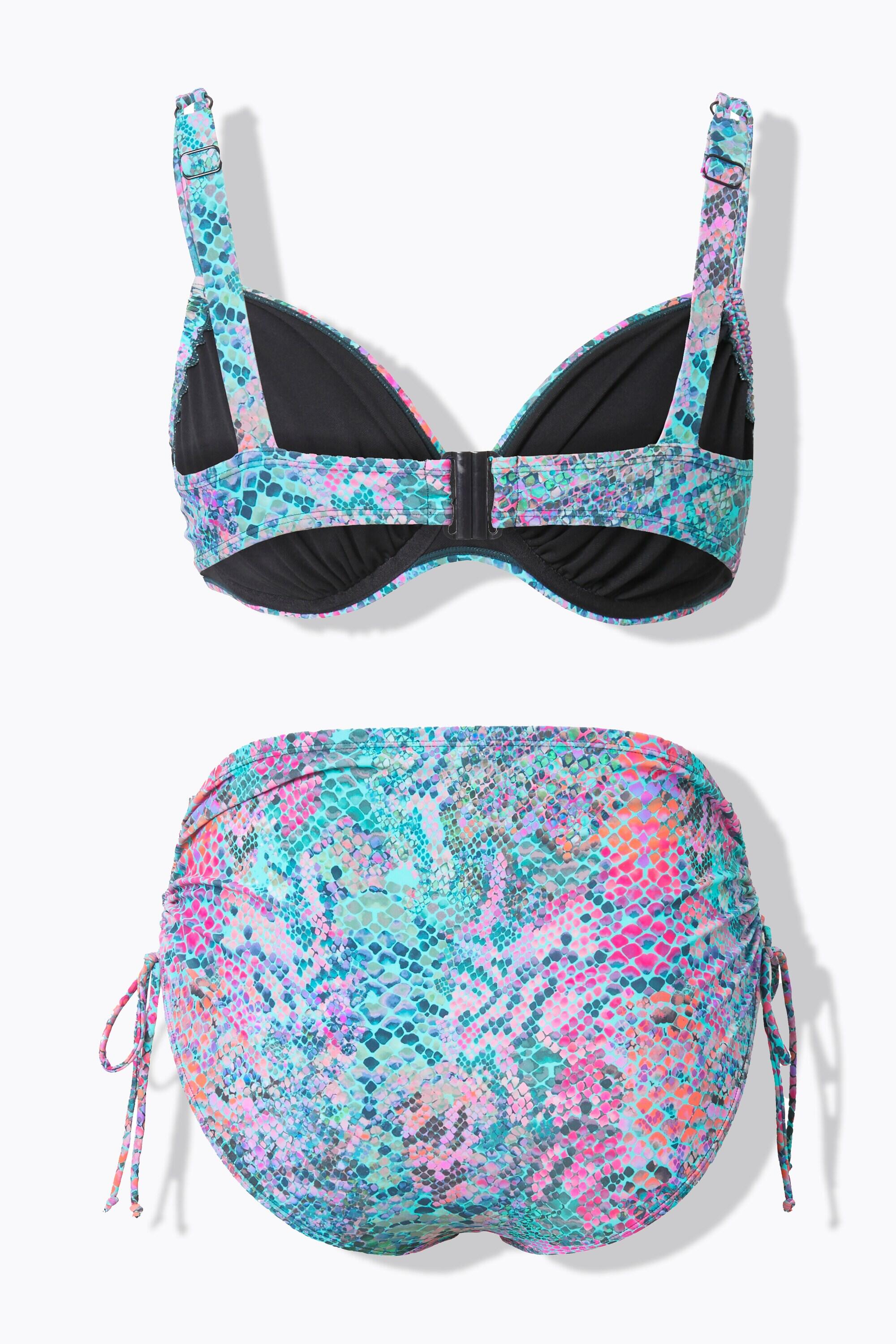 Women's Python Print Bikini with Underwire Cups and Adjustable Double ...