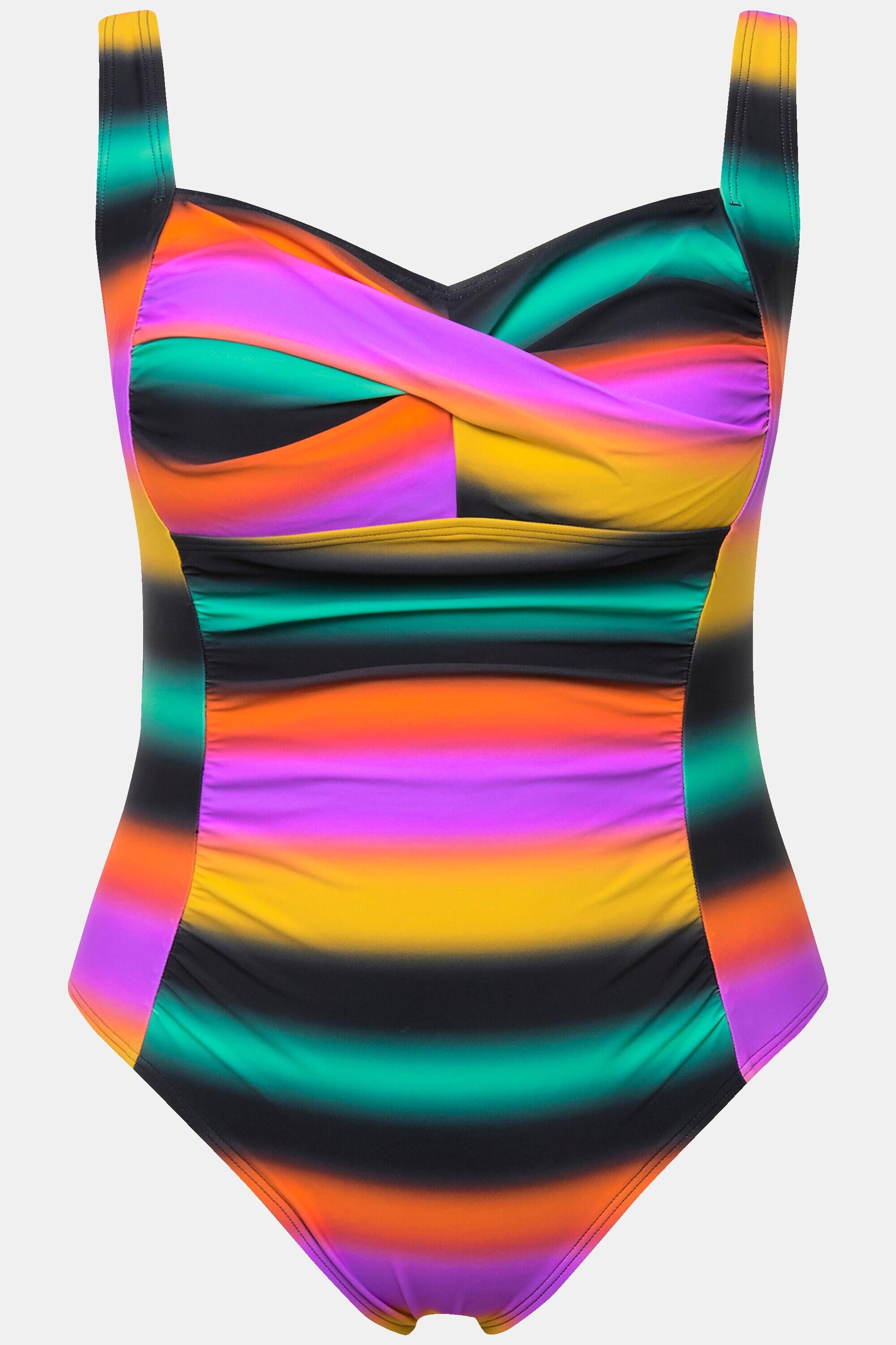 Femme Maillot de bain bonnets souples. Dégradé de couleurs drapé 5/6