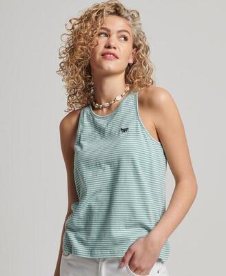 Tanktop mit Vintage-Streifen und Logo aus Bio-Baumwolle