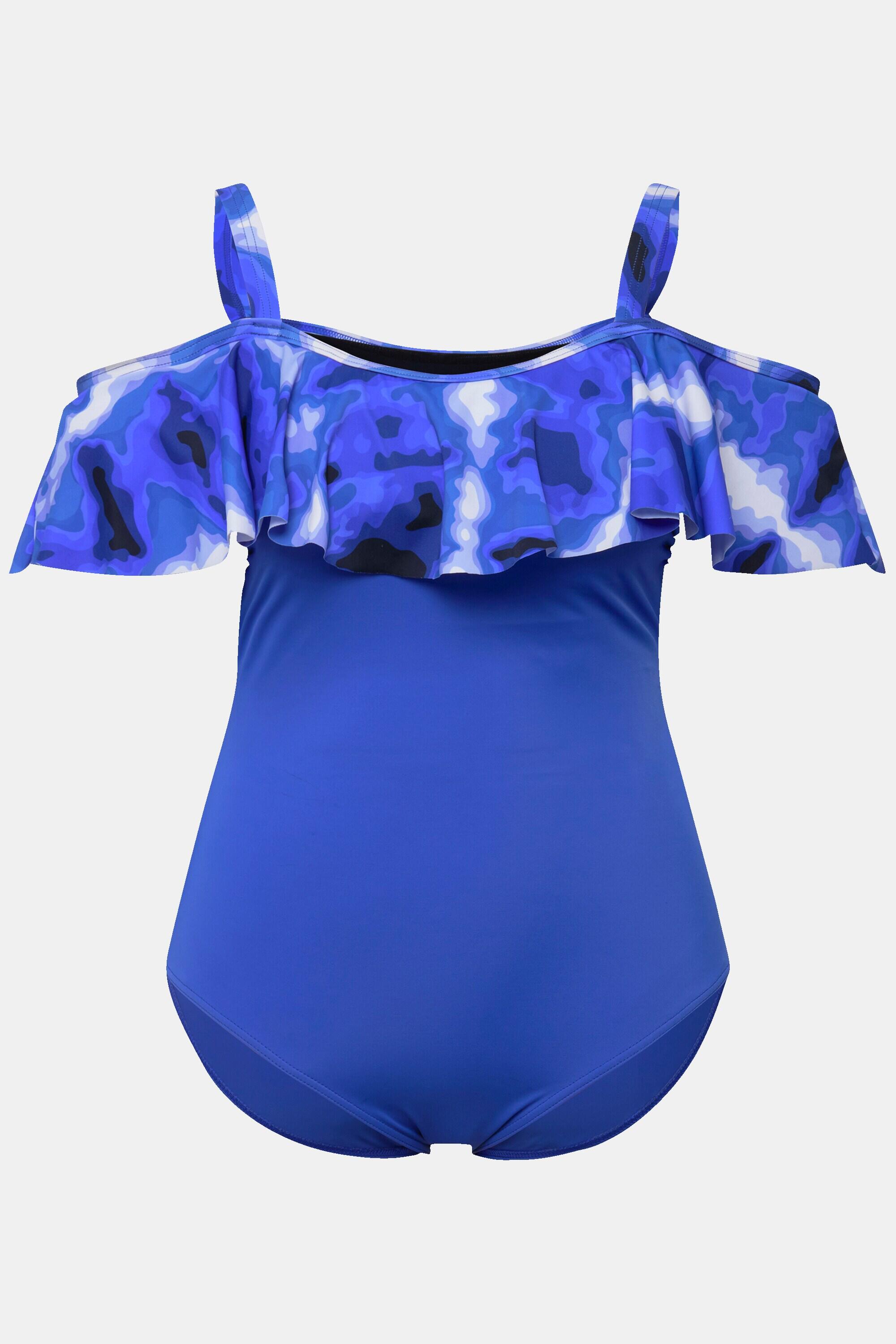 Femme Maillot de bain avec bonnets souples volant et imprimé Batik 5/6