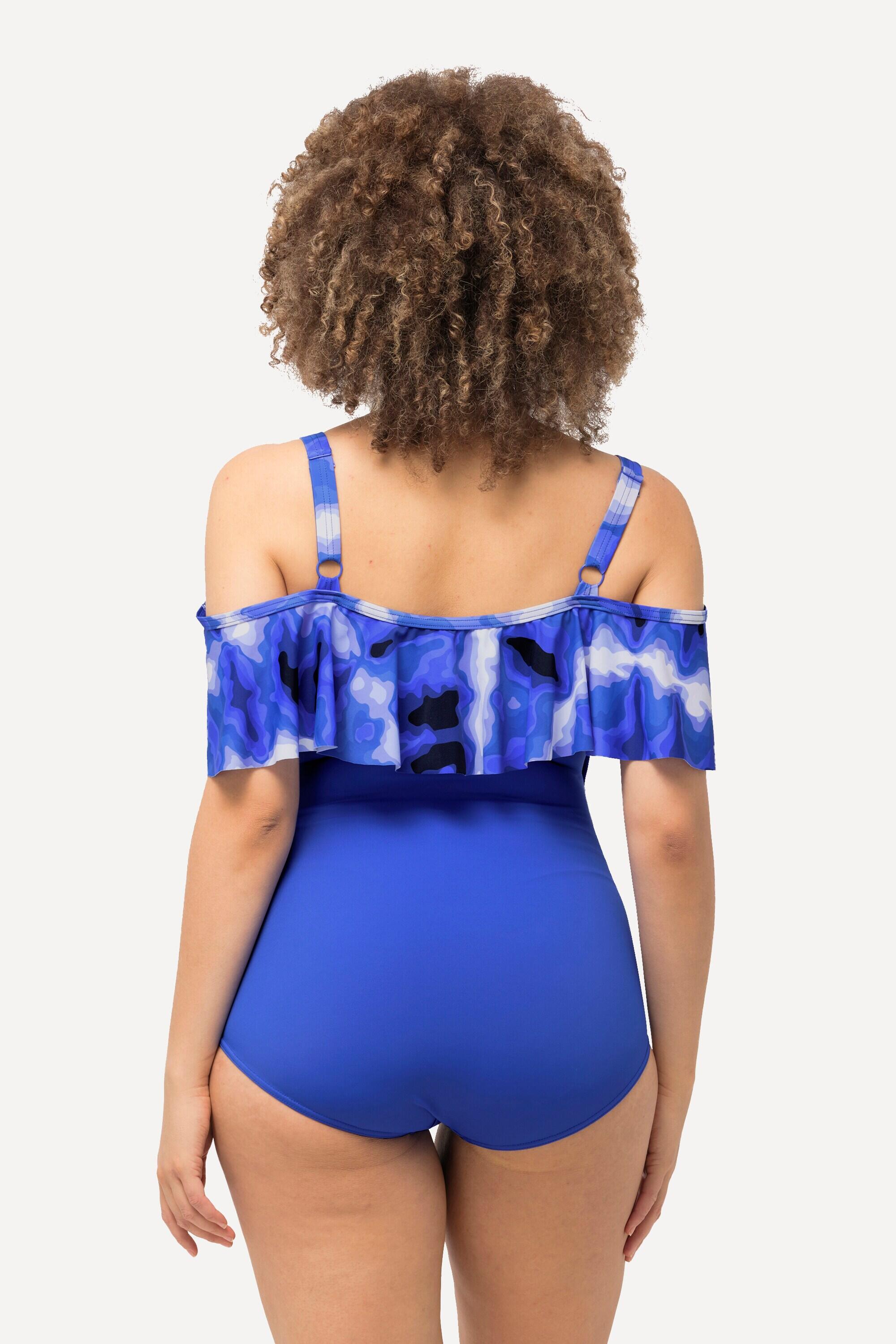 Femme Maillot de bain avec bonnets souples volant et imprimé Batik 2/6