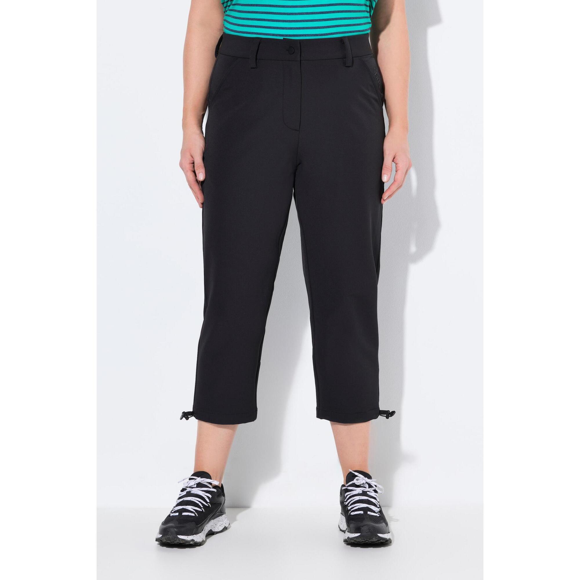 Ulla Popken - Femme Pantalon Softshell 3/4 Ultra-fin. Bas De Jambe Ajustable - Pantalons - Noir - Decathlon