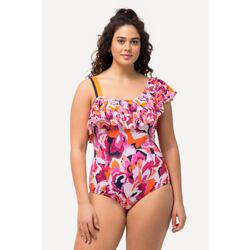 Femme Maillot de bain à bonnets souples et volants broderies florales colorées