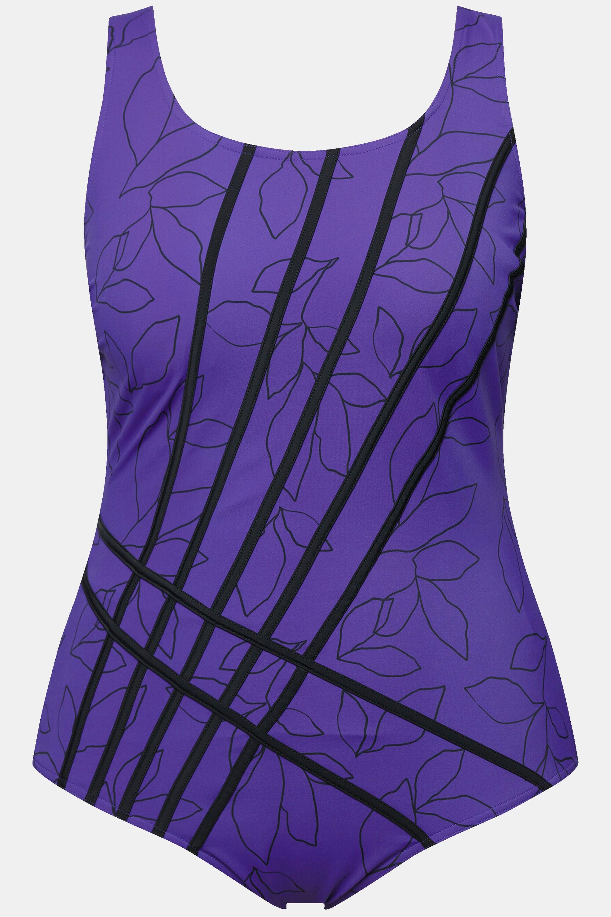 Femme Maillot de bain sans bonnets souples feuillage et rayures 5/6