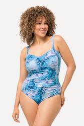Femme Maillot de bain sans bonnets souples drapé et imprimé marbré