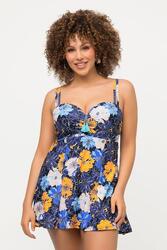 Femme Robe de bain bonnets souples. Imprimé à fleurs. Décolleté esprit bustier.