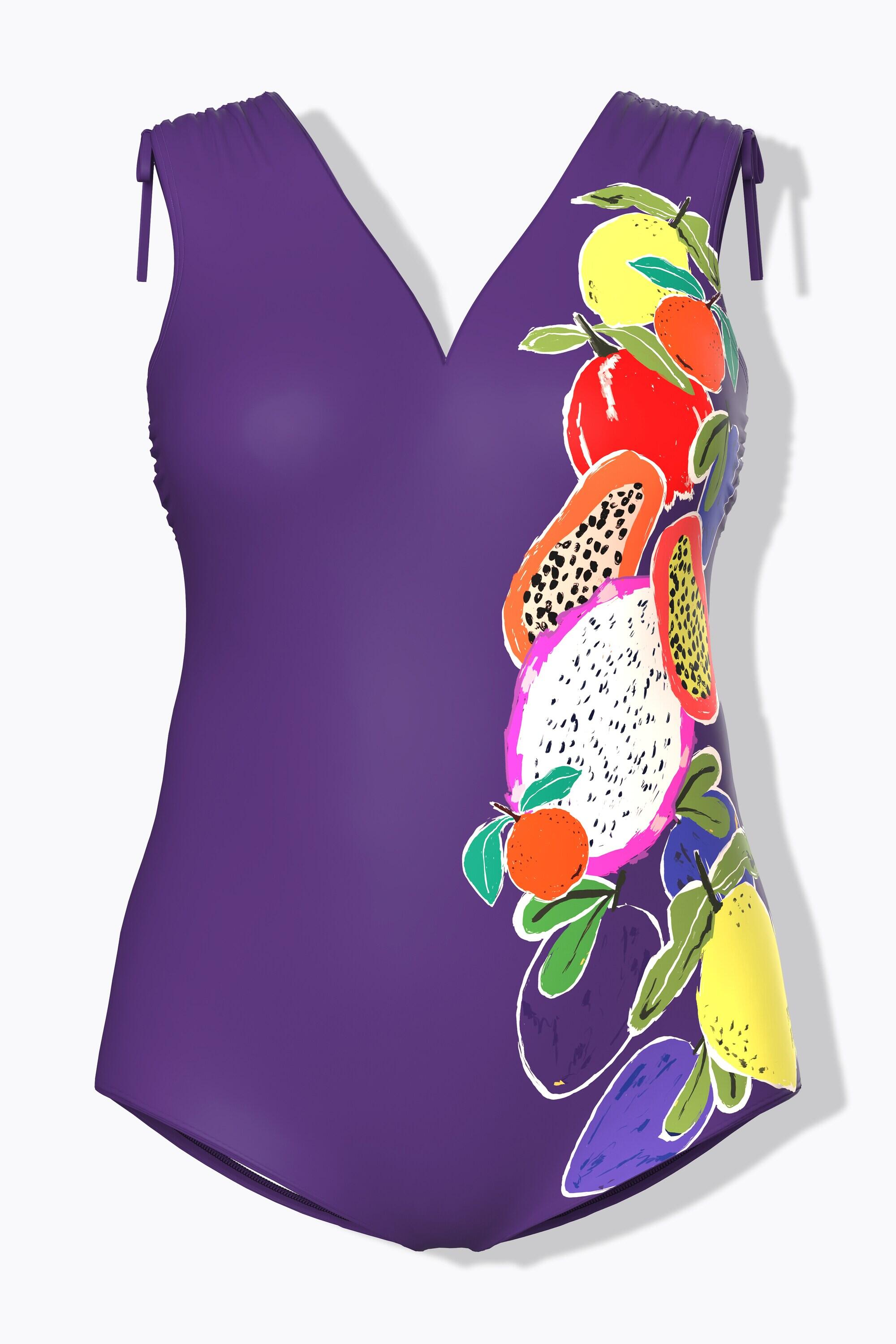 Femme Maillot de bain à bonnets souples imprimé fruits rubans à froncer 7/7