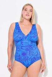Femme Maillot de bain avec bonnets souples motif coquillages et décolleté en V