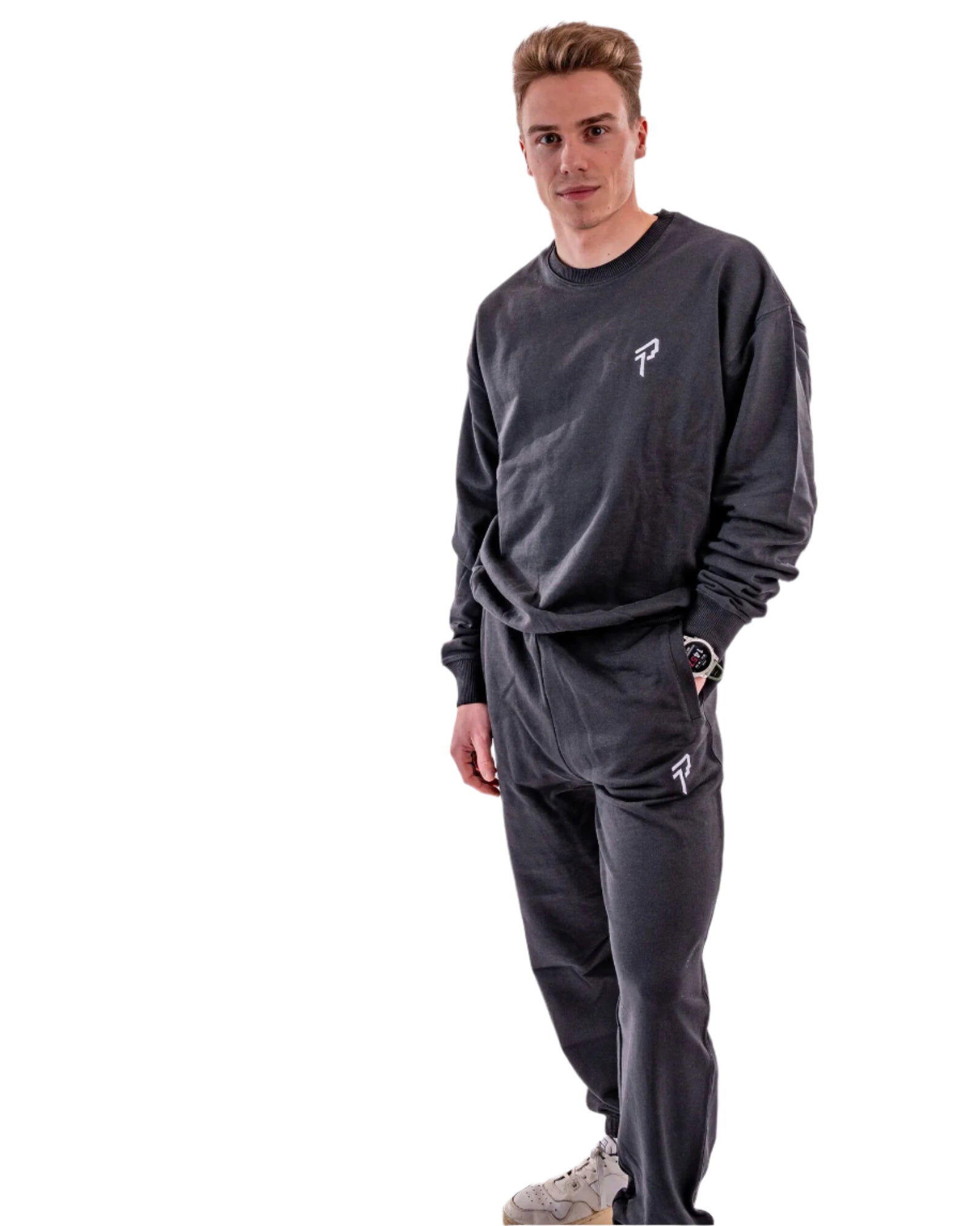 Relaxed Sweatshirt - Black 3/4