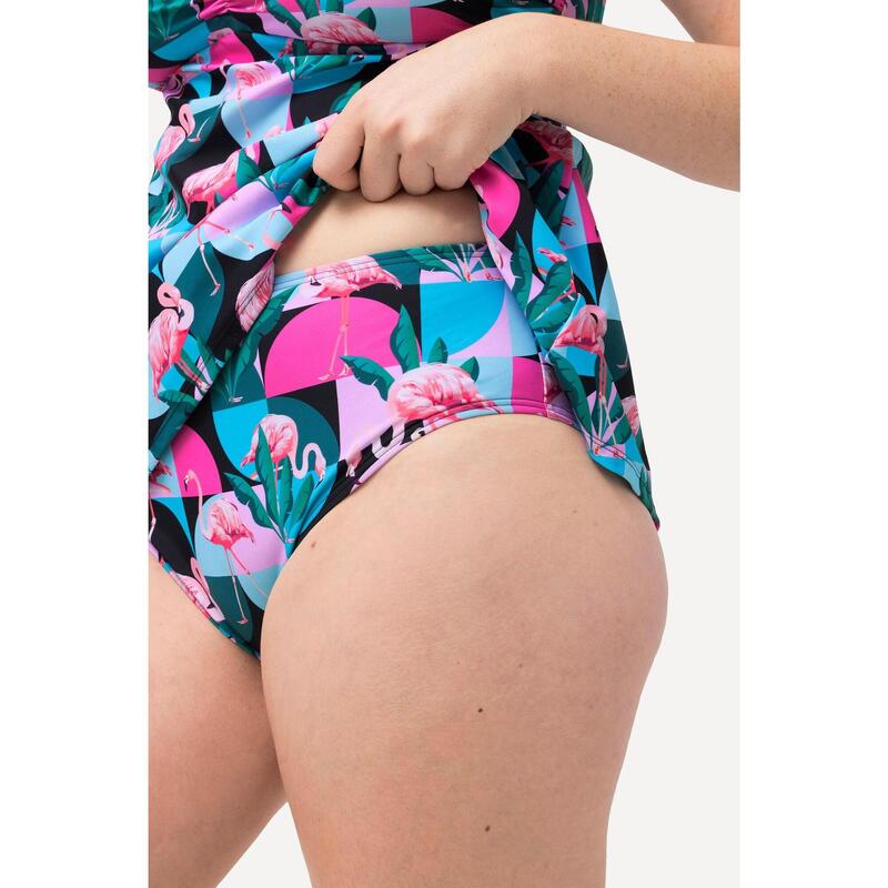 Damskie Tankini flamingi miękkie miseczki regulowane ramiączka z recyklingu