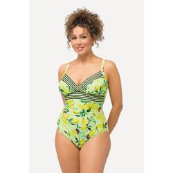 Femme Maillot de bain à bonnets souples et motif citrons. Bretelles