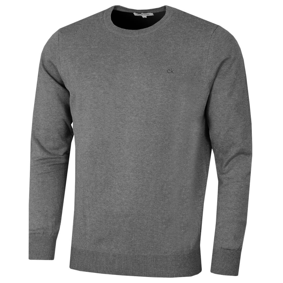 CALVIN KLEIN Calvin Klein Golf Mens Round Neck Tour Sweater - Grey Marl - L