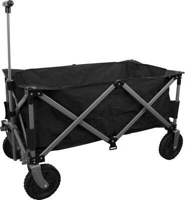 Opvouwbare bolderkar xl – 80kg draagkracht – 94l – zwart – 2 standen