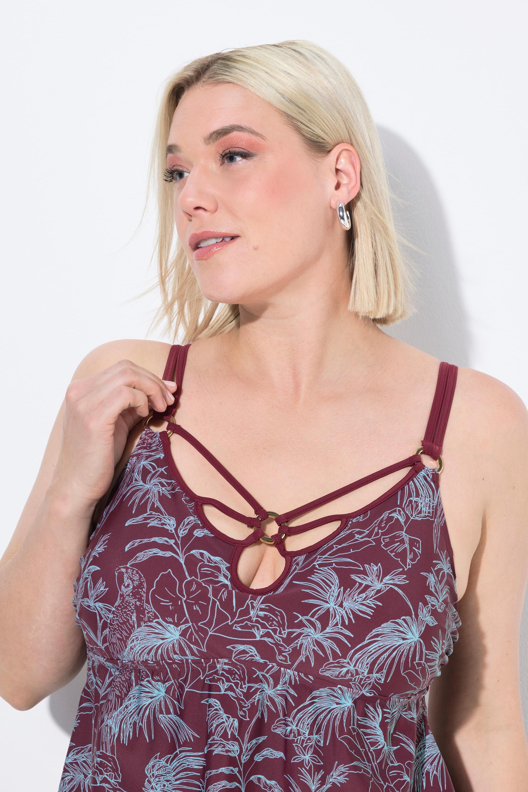 Femme Robe de bain à bonnets souples et armatures. Motif jungle. 3/7