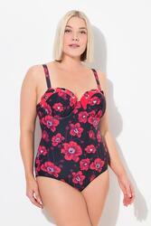 Femme Maillot de bain à armatures et bonnets souple imprimé floral