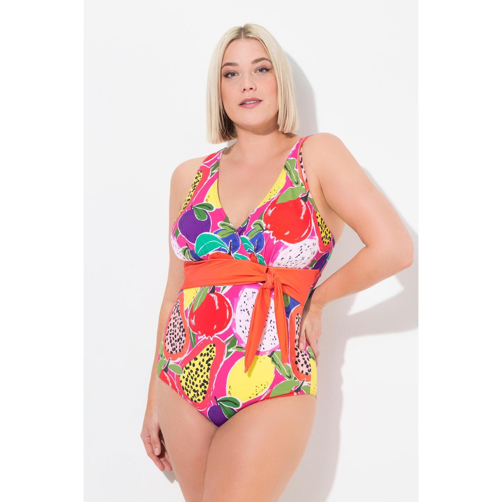 Ulla Popken - Femme Maillot De Bain À Bonnets Souples Matière Recyclée - Maillot De Bain 1 Pièce - Rose - 52 2xl - Decathlon