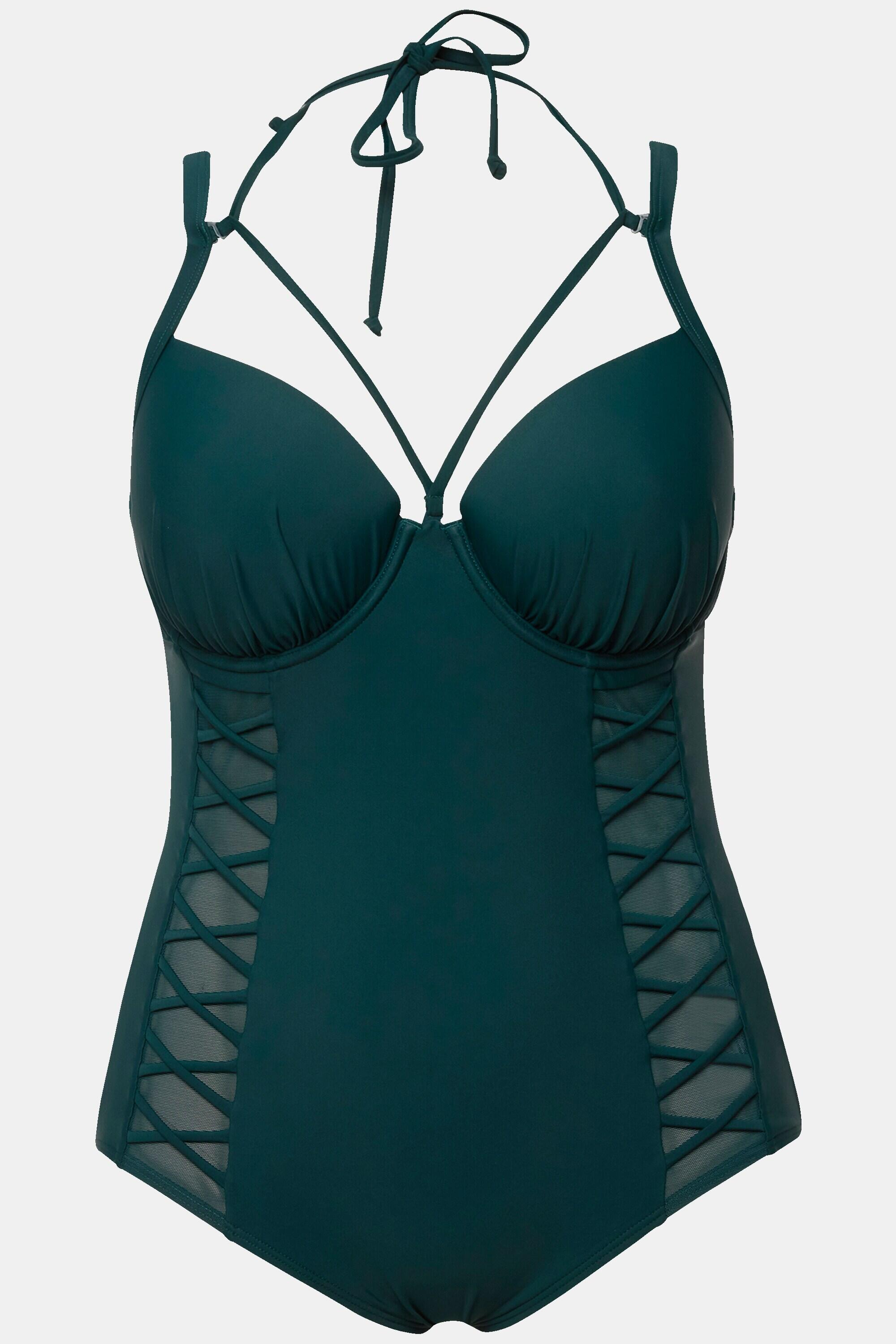 Damen Badeanzug Neckholder Softcups Bügel recycelt 10/11