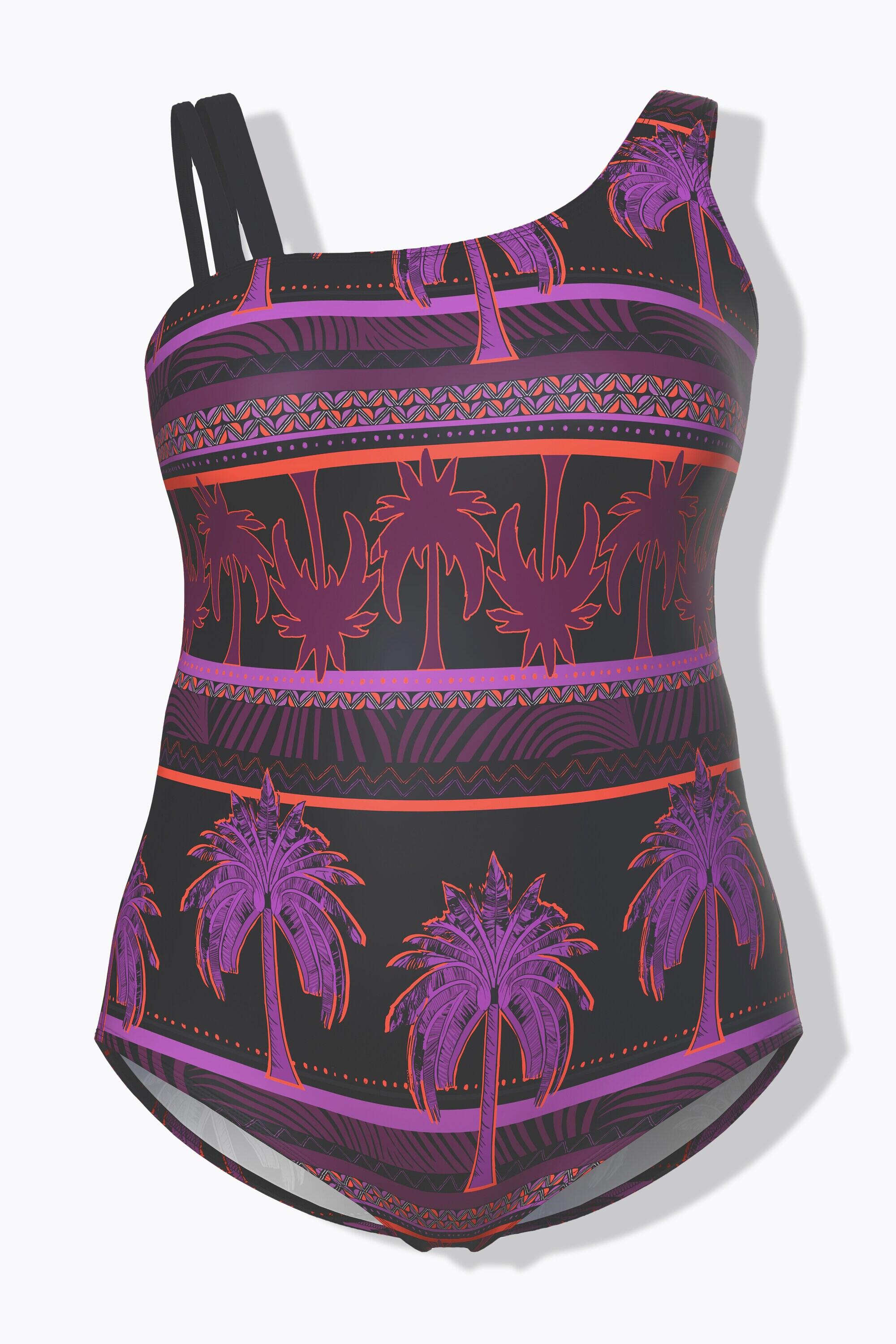 Femme Maillot de bain à bonnets souples. Imprimé palmiers. Bretelle 7/7