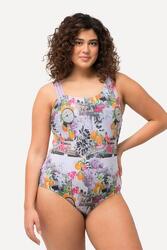 Femme Maillot de bain avec bonnets souples imprimé boussoles et triple bretelle