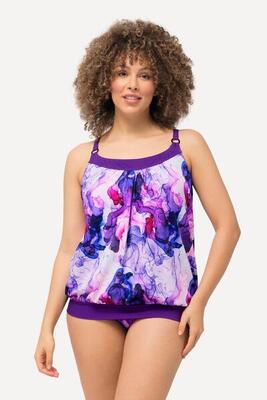 Dames tankini marmerpatroon zachte cups verstelbare bandjes