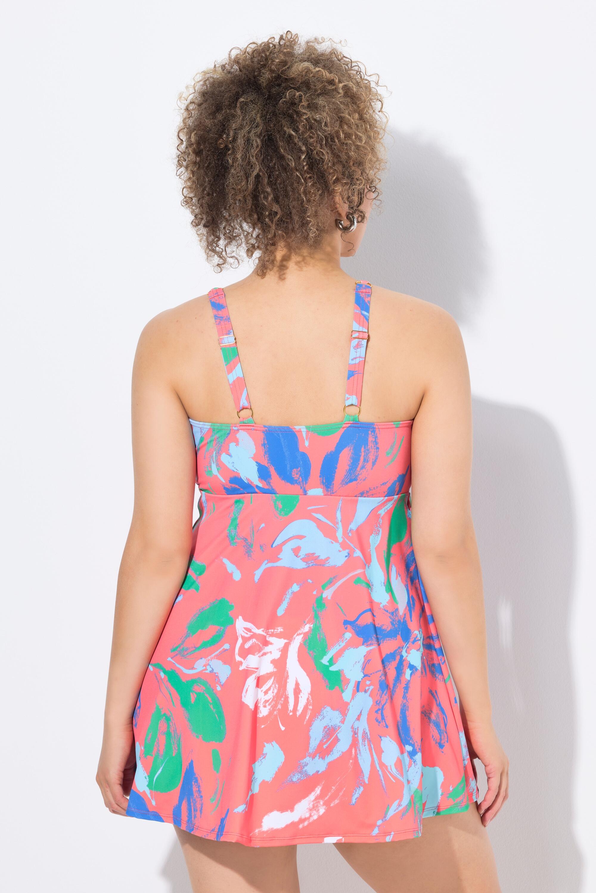 Femme Robe de bain à fleurs. Bonnets souples et armatures. Bretelles 2/7
