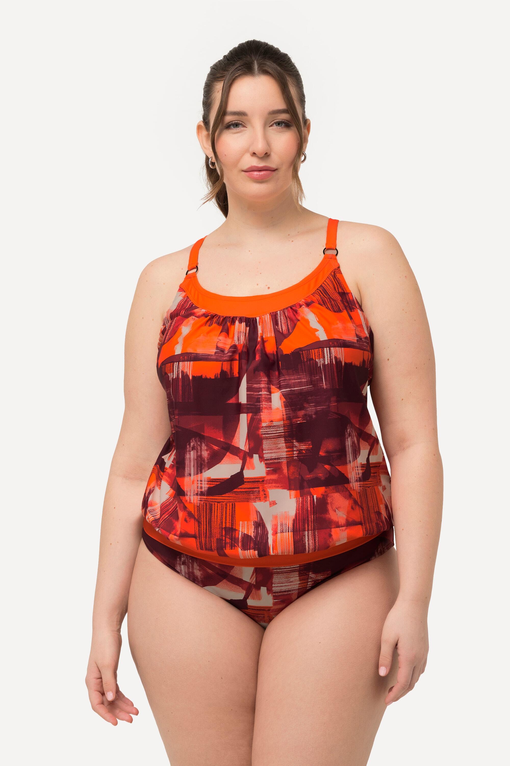 ULLA POPKEN Damen Tankini längeres Oberteil Softcups Träger verstellbar