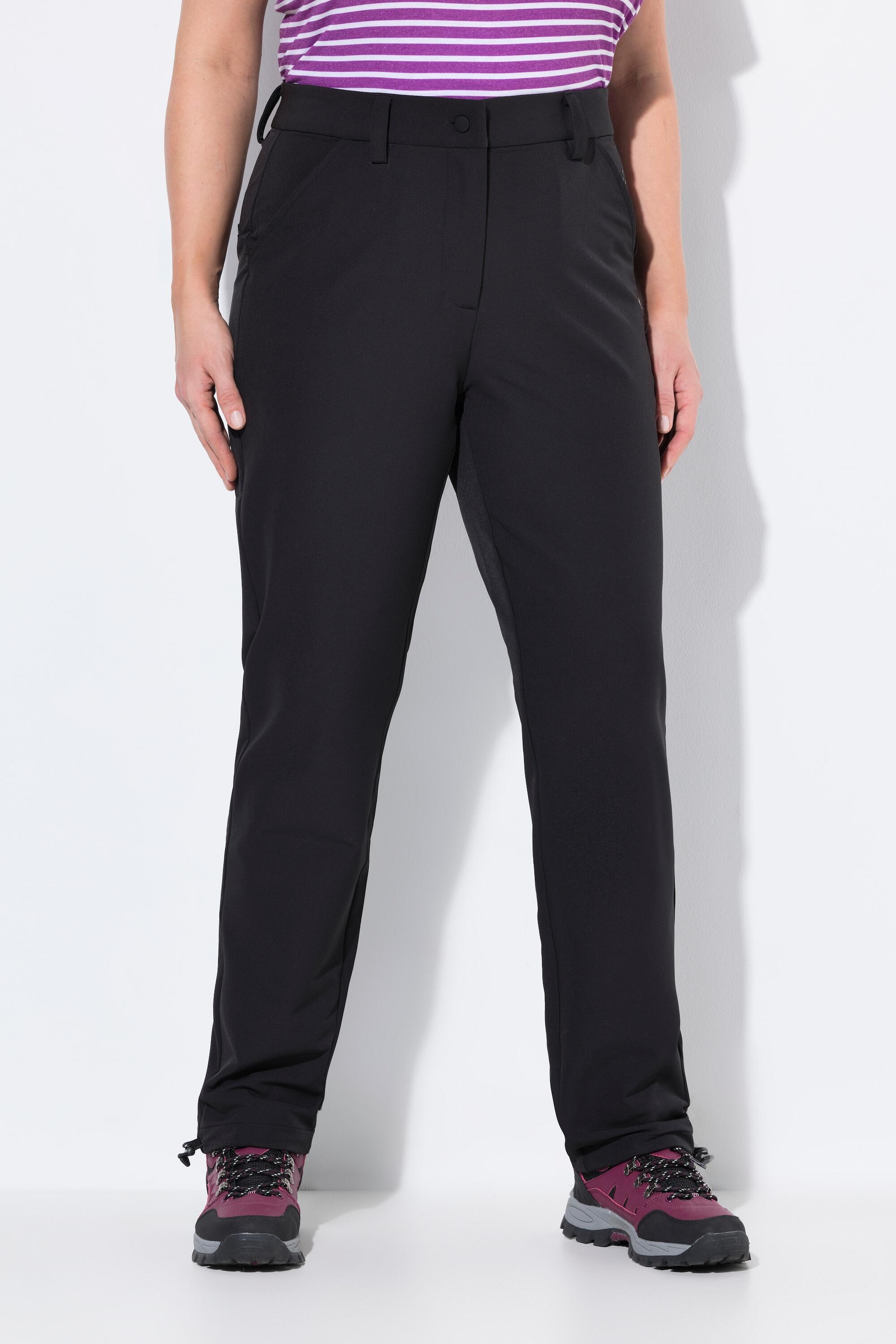 ULLA POPKEN Pantaloni softshell donna neri ultra-sottili, vita comoda