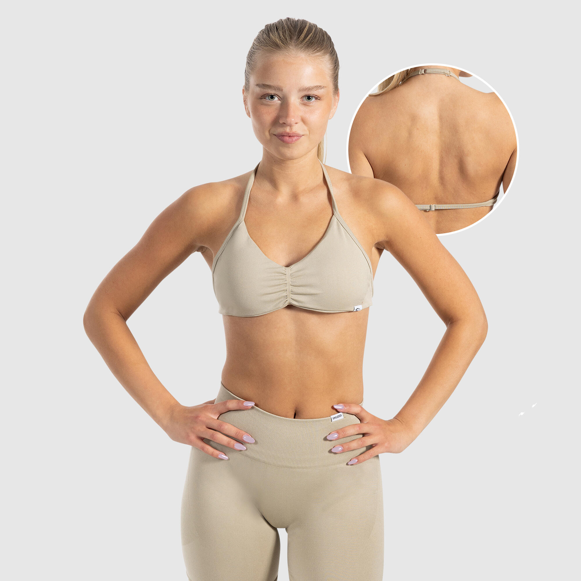 SMILODOX Damen Sport BH Esta Taupe