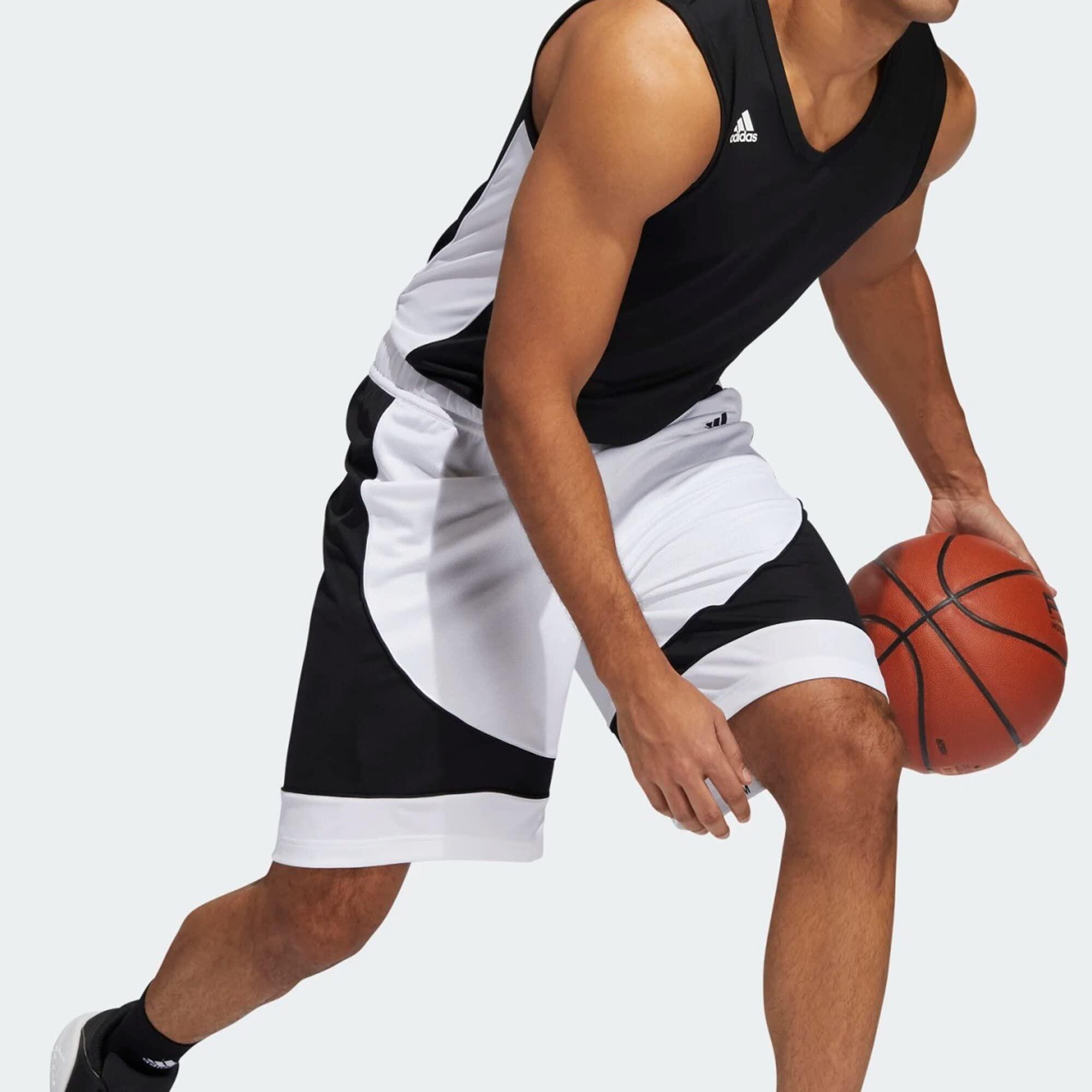 Shorts de Basketball Adidas NXT PRM M en Blanc/Noir - Taille M 4/5