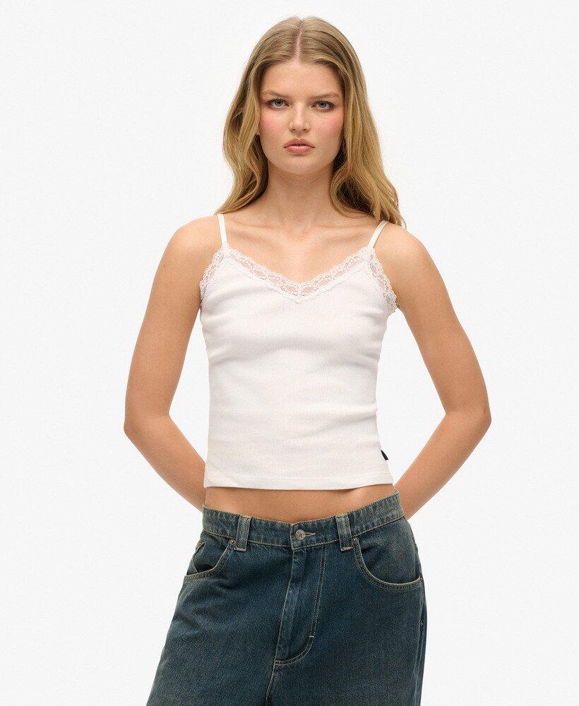 SUPERDRY Essential Tanktop mit Spitzenborte