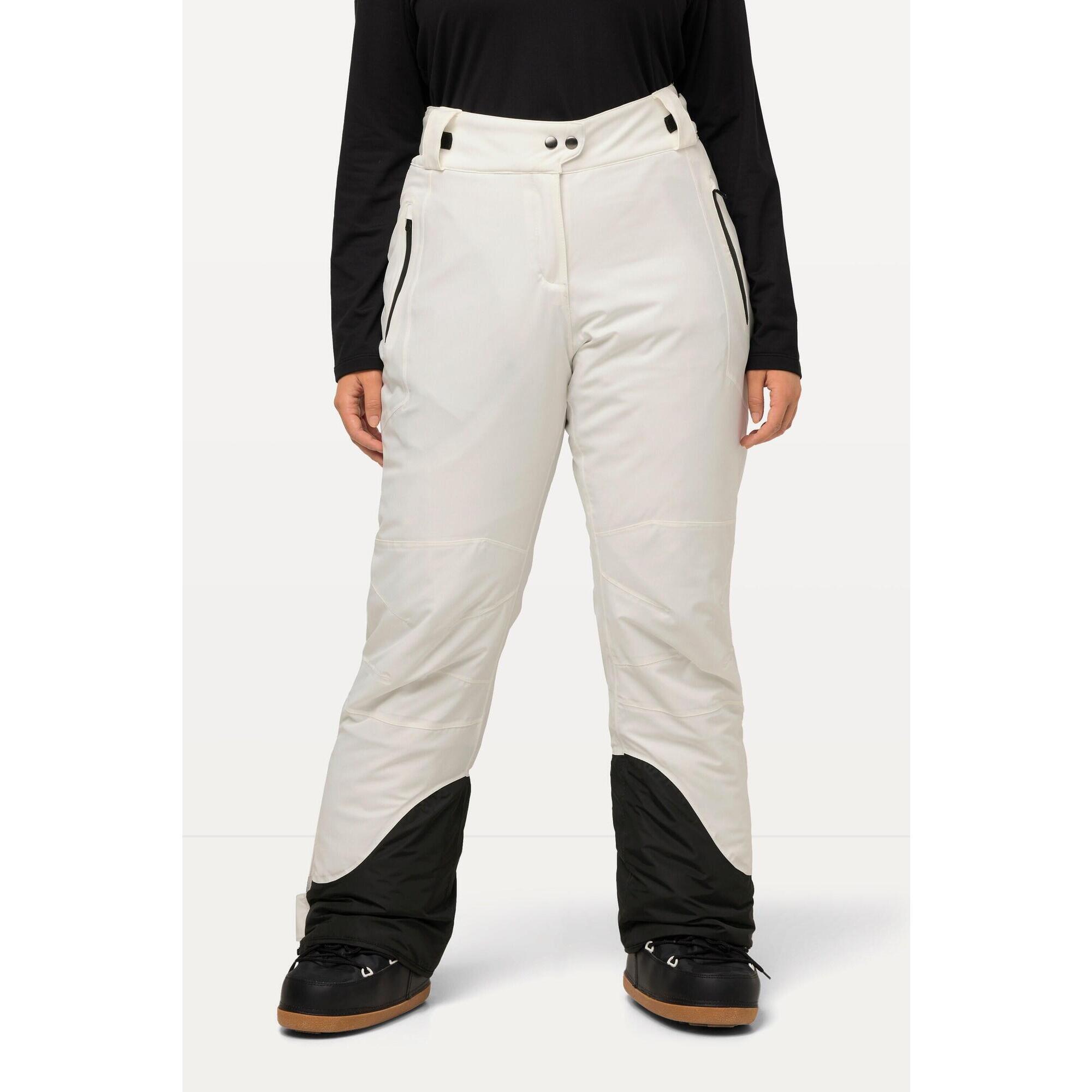 Ulla Popken - Femme Pantalon Technique De Ski Hyprar Matière Imperméable Et Bande À Scratch - Pantalons - Blanc - Decathlon