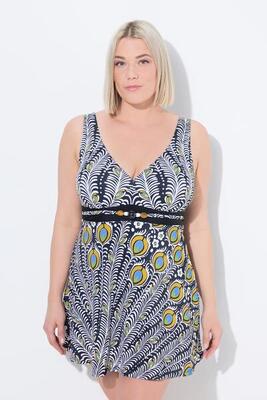 Damen Badekleid Pfau Softcups Powermesh-Futter recycelt